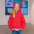 thumbnail image 6 of Kid Hoodies Boys Kids Red Hoodie Long Sleeve Casual Basic Pullover Sweatshirt Hoodie Fall Winter Clothes Girl Clothes 5-6 Years, 6 of 8
