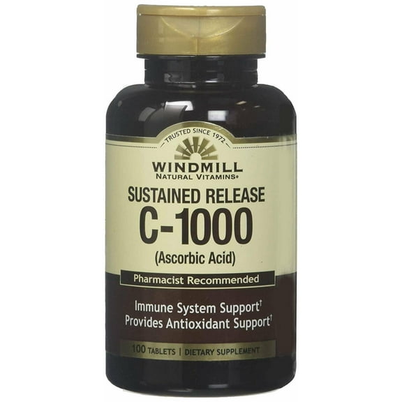 Windmill Vitamin C-1000mg  Sustained Release 100 Tablets 2 Pack
