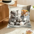 thumbnail image 6 of Yeciiwht Pillow Covers 18x18 Inches Cats Playing with Mobile Phone Print Throw Pillow Covers, Sofa Cushion Covers Soft Cozy Pillow Case for Bedroom Living Room Home Decoration, 6 of 6