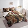 thumbnail image 3 of Homewish Teens Cat Dinosaur 7 Pieces Bedding Comforter Set,Merry Christmas Animal Full Bedding Set Lightweight,Xmas Theme Fitted Sheet Flat Sheet,Retro Vintage Room Decor,Reversible, 3 of 8