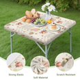 thumbnail image 4 of Pioneer Flower Floral Print Pattern Square Fitted Tablecloth with Elastic Edge,Square Table Cover,Washable Elastic Table Cover for Home Kitchen Party Decor 36"x36", 4 of 6