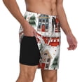 thumbnail image 2 of Balery Christmas Houses Mens Swim Trunks Swim Shorts for Men Quick Dry Inseam Beach Shorts with Compression Liner Pocket-Large, 2 of 9