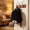 thumbnail image 4 of Cute Corduroy Backpack, Comfortable Cartoon Bear Backpack for Traveling, for Storing Study and Office Supplies Black, 4 of 6
