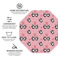 thumbnail image 3 of Vsdgher Valentine'S Day Panda Leather Coasters for Drinks, Durable Drink Coasters 4 Set for Tabletop Protection, Luxurious Home Décor and Housewarming Gift ( {designName})Octagon, 3 of 6