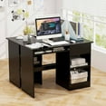 thumbnail image 4 of Costway Computer Desk Home Office Workstation Study Laptop Table with Keyboard Tray Drawer Black, 4 of 10