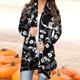 thumbnail image 2 of Blusa cárdigan de manga larga con estampado de Halloween a la moda informal y sexy para mujer Pompotops qwe21099, 2 of 6