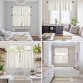 thumbnail image 6 of Cream Striped Kitchen Curtains Sets for Windows 36 Inch Length, Modern Farmhouse Cream White Stripes Rod Pocket Window Treatments Tier Curtains and Valances Set for Bedroom/Bathroom, 6 of 8