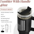 thumbnail image 2 of American Flag Tumbler with Handle, America 40oz Stainless Steel Insulated Coffee Mug with Lid & Straw, America Gifts for Men Women, USA Tumblers Cup Gift for Christmas, 2 of 6