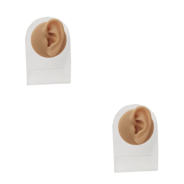 Matsuzay Modelo de oreja derecha de silicona Studs profesionales Exhibición tridimensional realista para entrenamiento de práctica Oreja izquierda/bastidor 2piezas