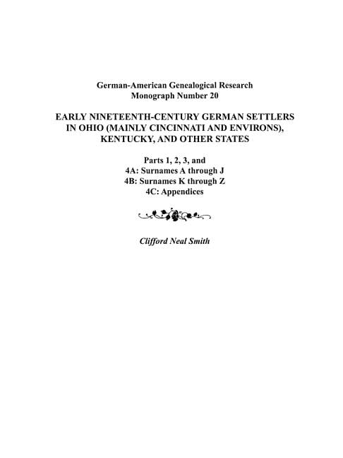 Germany German-American Genealogical Research Monograph Number 6 Emigrants from the Principality of Hessen-Hanau 1741-1767 