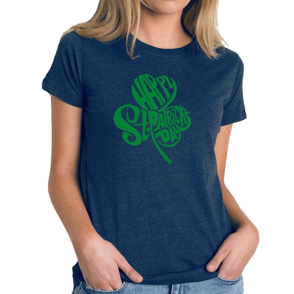 Women's Premium Blend Word Art T-shirt - St. Patrick's Day Shamrock