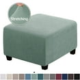 thumbnail image 1 of EIGTHTAIL Square Ottoman Covers Ottoman Slipcovers Folding Storage Stool Furniture Protector Form Fit with Elastic Bottom  Stretch High Spandex Small Checks Jacquard Fabric Brown XL 35”-, 1 of 6