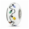 thumbnail image 3 of 925 Sterling Silver Reflections White Rudy Reindeer With lights Fenton Glass Bead; for Adults and Teens; for Women and Men, 3 of 4