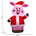 thumbnail image 3 of Holiday Living 3.5-ft Lighted Waving Pig in a Santa Suit Christmas Inflatable, 3 of 5