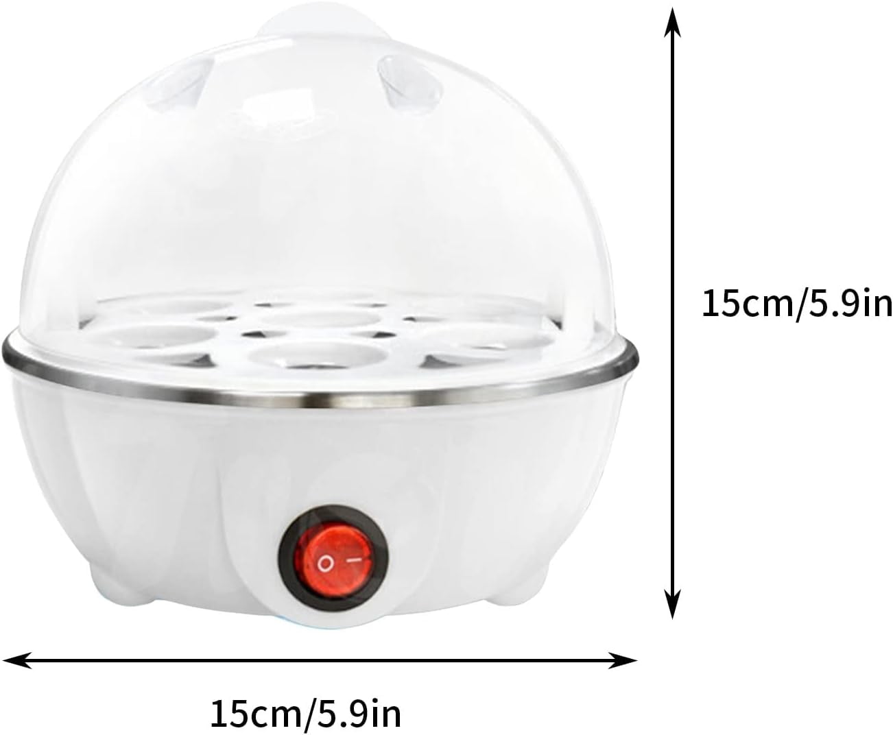Egg Cooker For Hard Boiled Eggs, Easy Egg Cooker Electric 7-Egg Capacity, Single Layer Hard-Boiled Egg Cooker with Auto Shut-Off, Measuring Cup Included, BPA Free (White)