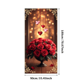 thumbnail image 1 of Red Roses Flower Vase Backdrop Photo Booth Background Romantic Hanging Hearts Wedding Photography Banner Valentines Celebrations Decor Event, 1 of 4