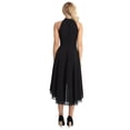 thumbnail image 5 of iiniim Women's Sleeveless Bridesmaid Dress High Low  Chiffon Halter Neck Evening Party Prom Dresses, 5 of 7