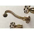 thumbnail image 4 of Kingston Brass KS3023RX Belknap Two-Handle Wall Mount Roman Tub Faucet, Antique Brass, 4 of 7