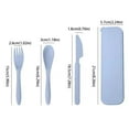 thumbnail image 3 of 4 Sets Wheat Reusable Spoon Forks Tableware Portable Cutlery for Kids Adult Travel Picnic Camping, 3 of 5