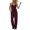 Wine, variant on Qiopertar Women's Sleeveless V-Neck Jumpsuit with Pockets Casual Comfy Solid Color Romper Adjustable Straits Long Pants One Piece, Dark Gray M