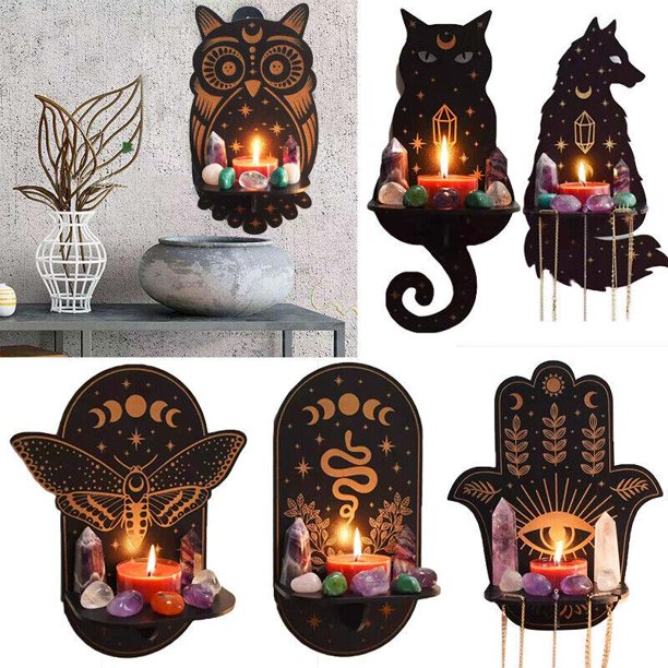 Christmas Creative Wall-Mounted Wooden Display Stand Wall Hanging Shelves Organization Storage Shelves Room Organizer Home DecorD He Qiyong unisex