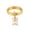 Gold-A, variant on Gold Stainless Steel Double Band Oval White Zircon Dangle Ring, Anniversary Gift