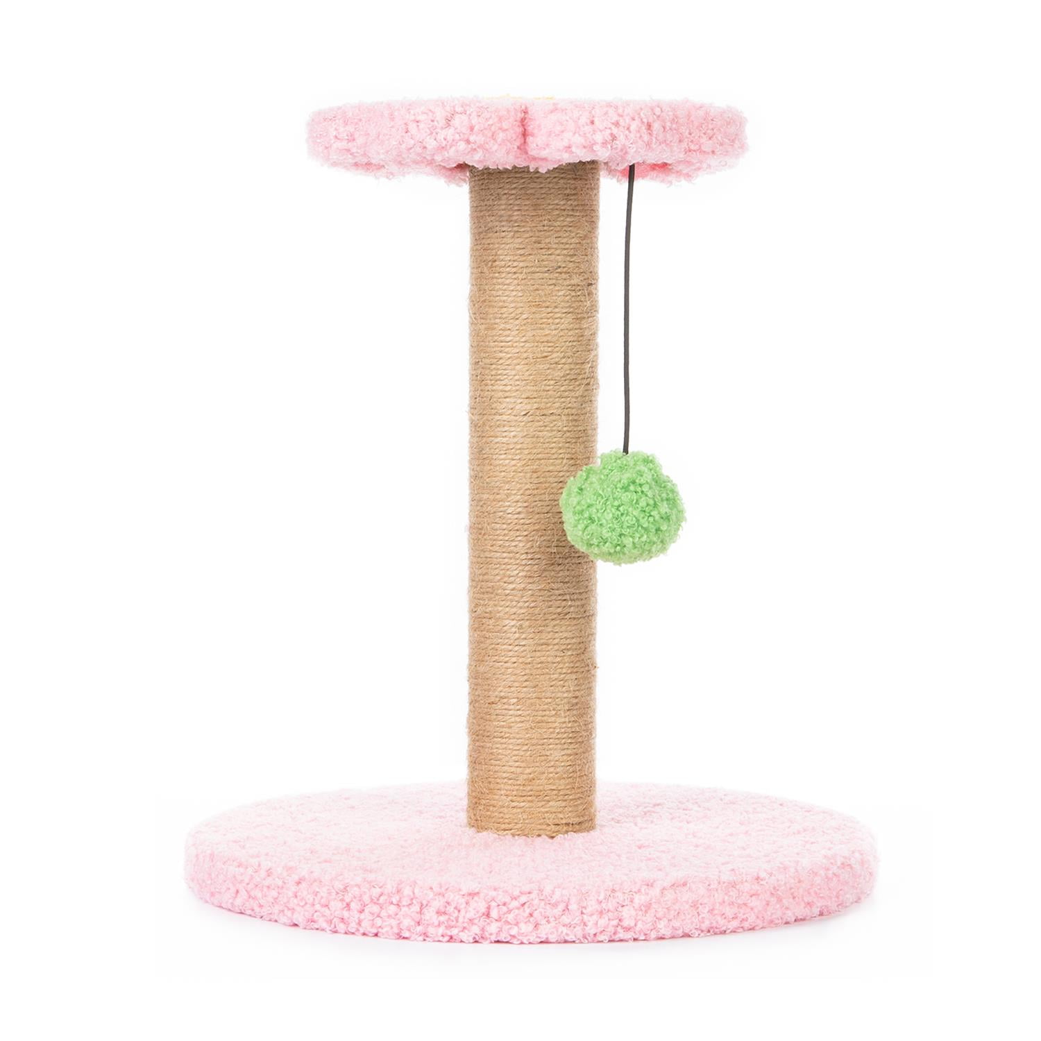 Pefilos 23" Cat Scratching Post, Small Cat Scratcher Tree for Indoor Cats with Removable Flower Cat Bed, Cat Tree Tower with Spring Ball, Pink Pefilos 23" Cat Scratching Post, Small Cat Scratcher Tree for Indoor Cats with Removable Flower Cat Bed, Cat Tree Tower with Spring Ball, Pink
