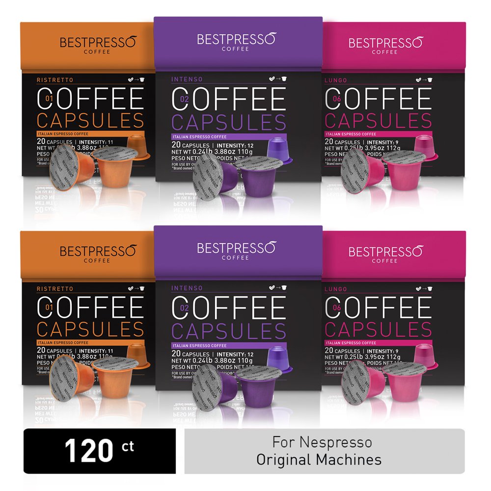Bestpresso Premium Nespresso Coffee Pods, Intense Pack, 120 Count