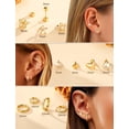 thumbnail image 6 of Hypoallergenic Gold Stud Earrings for Women - 14k Gold Plated Surgical Stainless Steel Flat back Earrings Small Huggie Hoop Flatback Earring for Sensitive Ears Screw Back Cartilage Piercing Jewelry, 6 of 6
