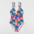 thumbnail image 3 of One Piece Swimsuit Women Graphic Color Block Print Bathing Suits Athletic Modest Swimwear, 3 of 4