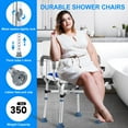 thumbnail image 3 of Shower Chair, Shower Stool with Shower Grab Bar for Bathtub , Adjustable Shower Seat Supports up to 500 lbs., White, 3 of 8