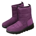 thumbnail image 2 of AUDeals Women Winter Boots, Waterproof Snow Booties, Mid Calf Faux Fur Lined Shoes with Zipper (Purple, 6), 2 of 9