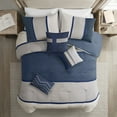 thumbnail image 4 of Madison Park Queen Palisades 7-Piece Faux Suede Comforter Set, Blue, 4 of 5
