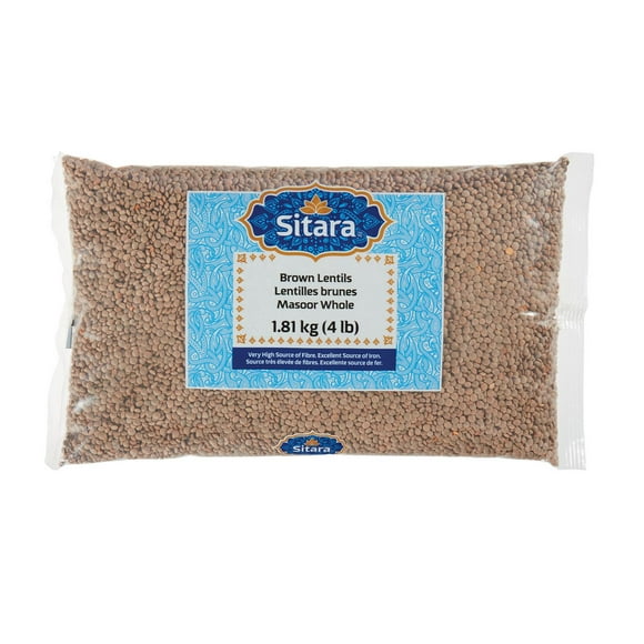 Sitara Masoor Whole Brown Lentils, 1.81 kg (4 lb)