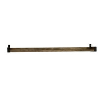 InPlace Mango Wood Industrial Iron Bracket Ledge Shelf, 48Wx5Dx3.5H, Driftwood