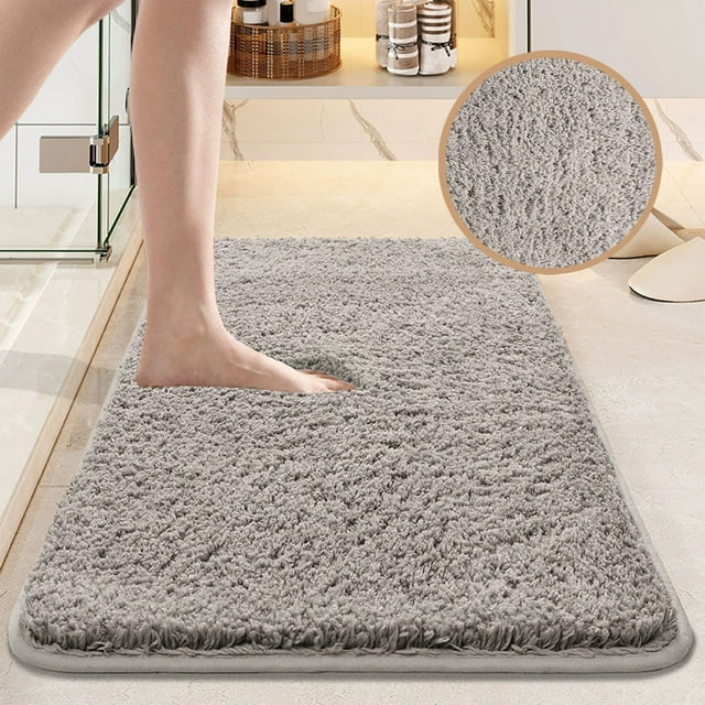 Fiudx Alfombrilla de Baño Absorbente, Diseño Suave y Antideslizante, Textura de Felpa Gruesa, Secado Rápido, Lavable a Máquina, Protector de Suelo Versátil, Ideal para Casa, Oficina, Dormitorio, 60 X