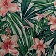 thumbnail image 5 of Leisuo Decorative Beach Cheerful Tropical Dark Green Leaves of Palm Trees and Flowers Shower Curtain for Bathroom Decoration White, 5 of 7