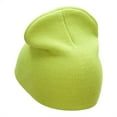 thumbnail image 2 of Scored Embroidered 8 Inch Knitted Short Beanie - Lime OSFM, 2 of 5