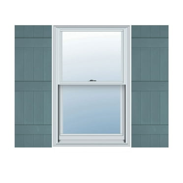 Ekena Millwork 14 in. W x 71 in. H Builders Edge, Standard Four Board Joined (3 Batten), Board-n-Batten Shutters, Includes Matching Installation Spikes (Per Pair), 004 - Wedgewood Blue