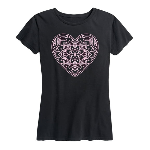 Instant Message - Mandala Pink Heart - Women's Short Sleeve Graphic T-Shirt