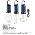 thumbnail image 7 of Hyasfey 1/2/3Pcs Solar Camping Light 3 Modes Adjustable Waterproof USB Rechargeable Super Bright Outdoor Hiking Tent Hanging Bulb Lamp Emergency Lantern, 7 of 7