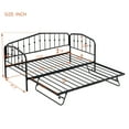 Churanty Twin Size Metal Daybed with Pop Up Trundle,Stylish Metal
