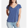 William Rast Women's Cooper Henley T-Shirt Blue Size Large