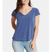 William Rast Women's Cooper Henley T-Shirt Blue Size X-Large