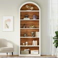 thumbnail image 4 of Tribesigns 6-Tier White Arched Bookshelf, 75.98" Tall Arched Bookcase with Storage Shelves, Floor Standing Open Display Shelving Unit for Living Room, Bedroom, Home Office (White, 6-Tier), 4 of 16