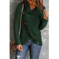 thumbnail image 4 of Women's Olive Green Buttoned Wrap Turtleneck Sweater, 4 of 18