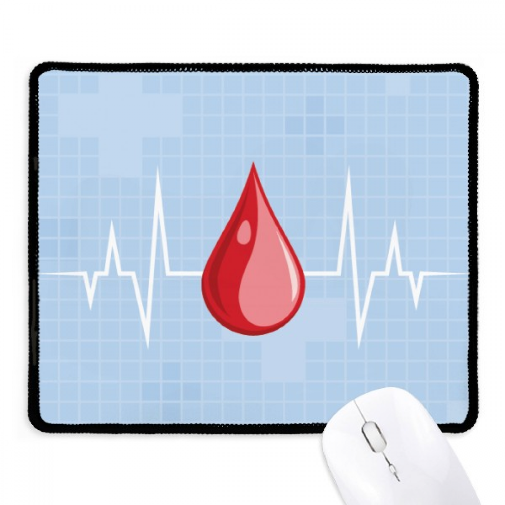 Electrocardiogram Design Pattern Mousepad Stitched Edge Mat Rubber Gang