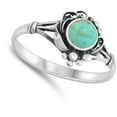 thumbnail image 4 of CHOOSE YOUR COLOR Boho Simulated Turquoise Ring .925 Sterling Silver Band Blue CZ Female Size 8, 4 of 4