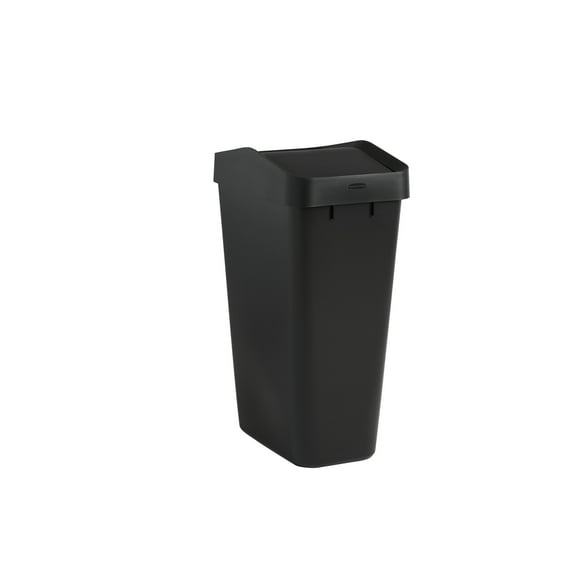 Rubbermaid Swing Top Trash Can, Black, 12.2 Gallon (46.2 L)