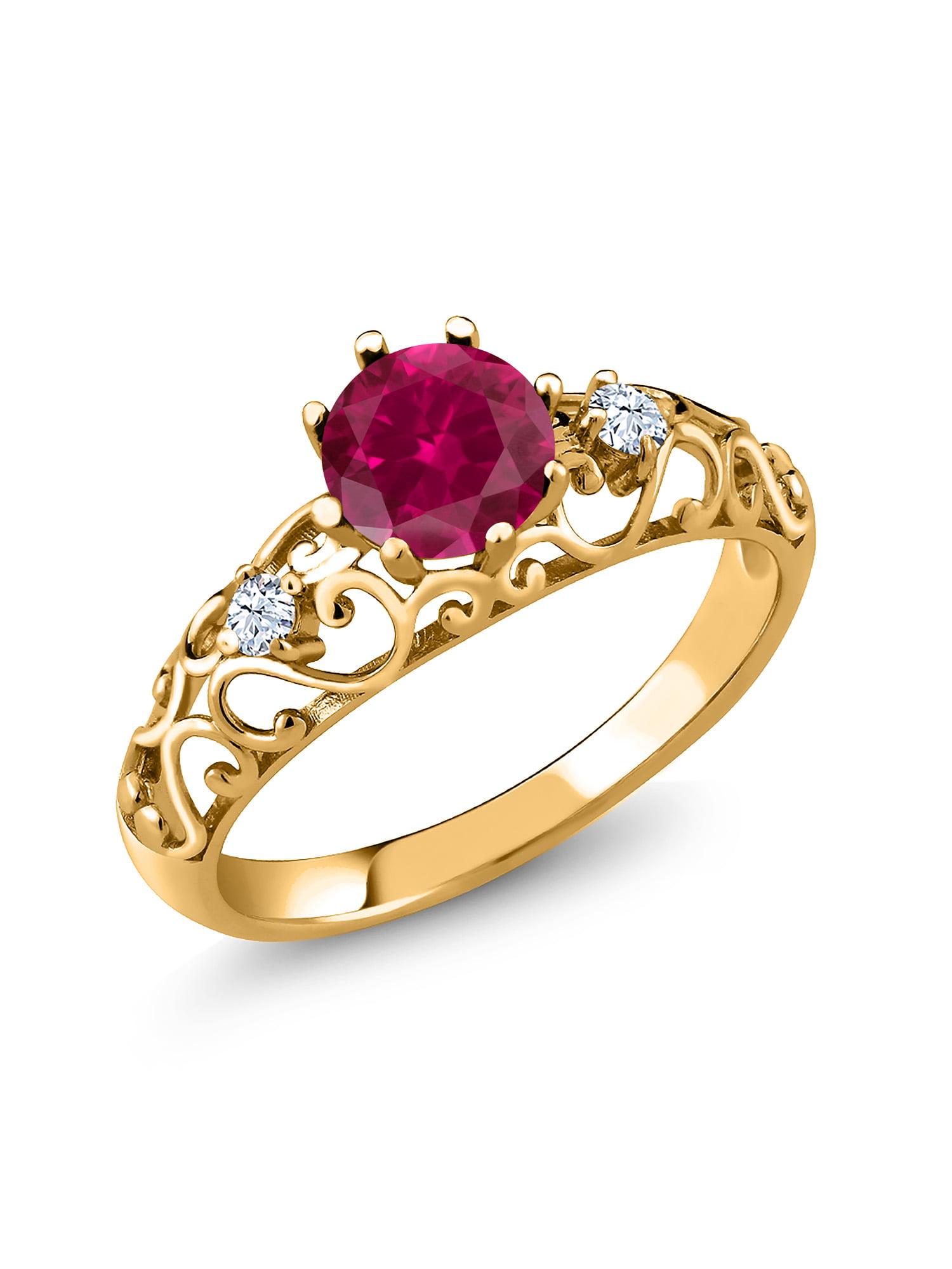 1.08CT Diamond & Ruby Bangle in 14K Gold Over Best Suited for Parties